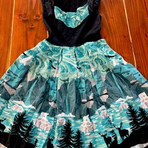 Unique Scenic Print Pinup Dress